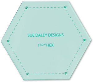 Sue Daley 1 1/2" Hexagon Template For English Paper Piecing