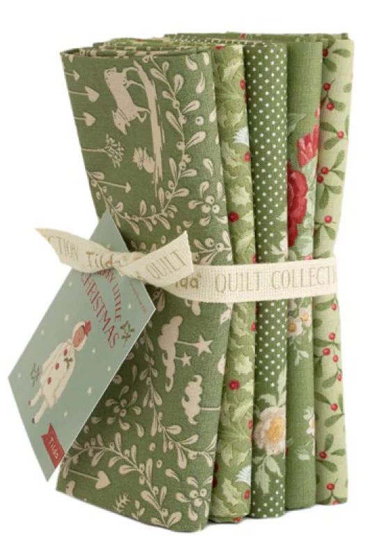 Fabric, Merry Little Christmas Collection GREEN by Tilda - FAT QUARTER BUNDLE