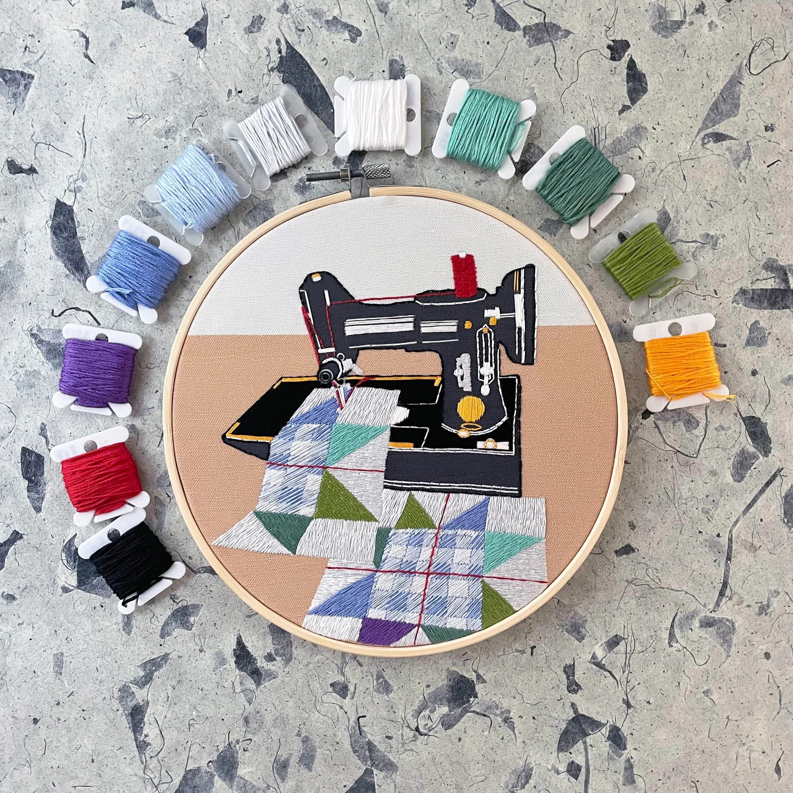 KIT, Featherweight Sewing Machine Embroidery DIY by Kate Wyatt