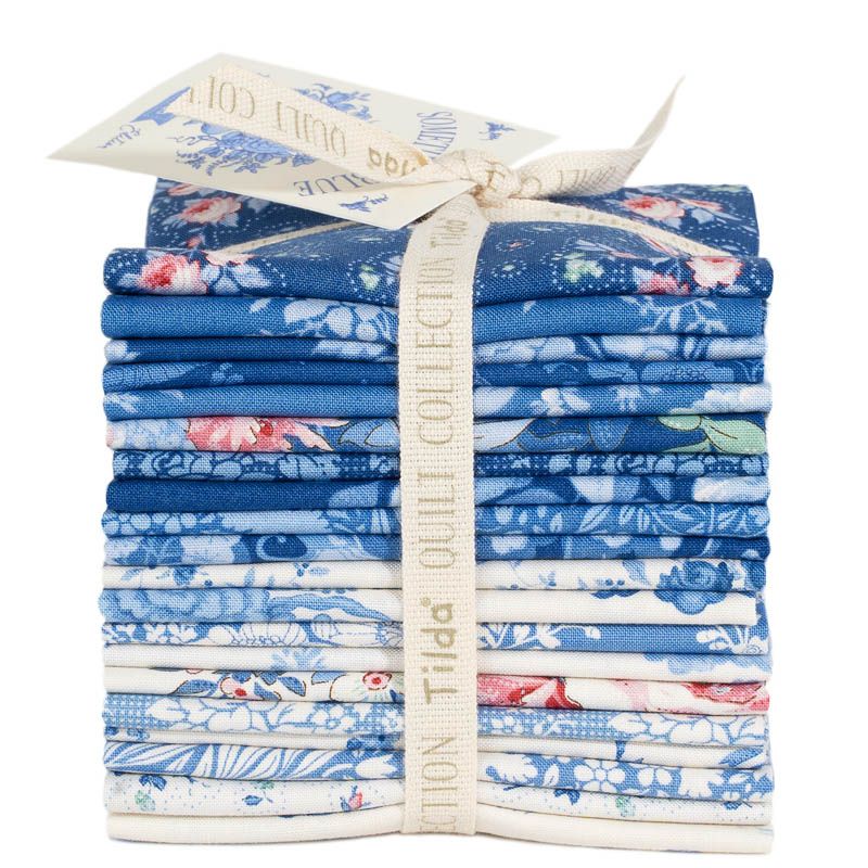 Fabric, Something Blue by Tilda - Fat EIGHTH Bundle - 20 Pieces