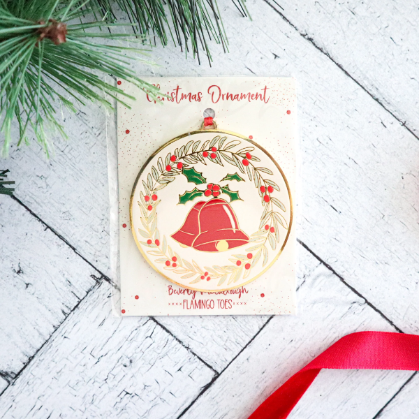 Christmas ORNAMENT, Christmas Bells by Flamingo Toes