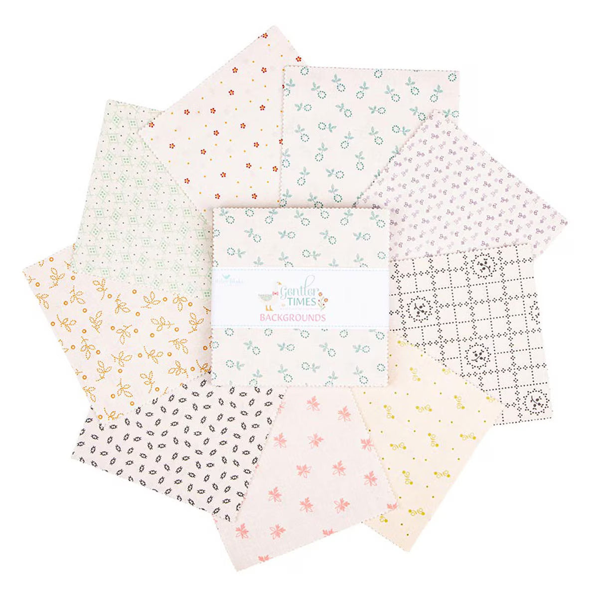 Fabric, Gentler Times BACKGROUNDS by Lori Holt - 5-INCH STACKER