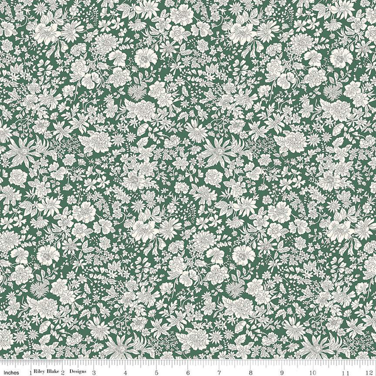 Emily belle evergreen fabric by the yard