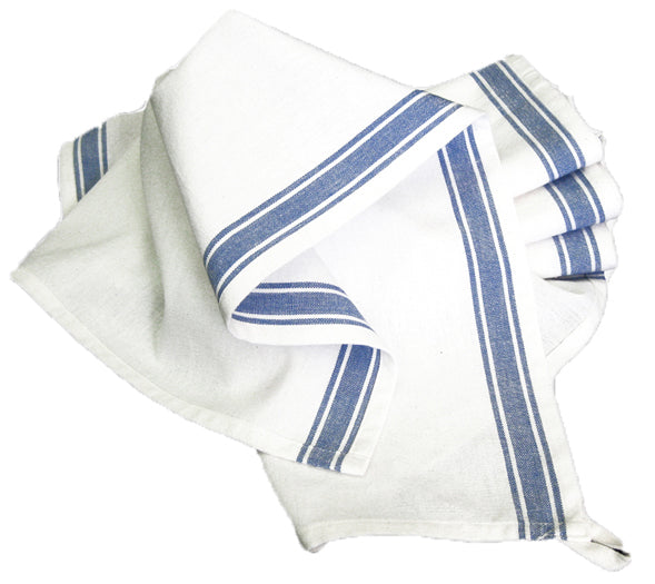 Tea Towel, Vintage Style - BLUE STRIPE (Pack of 3)