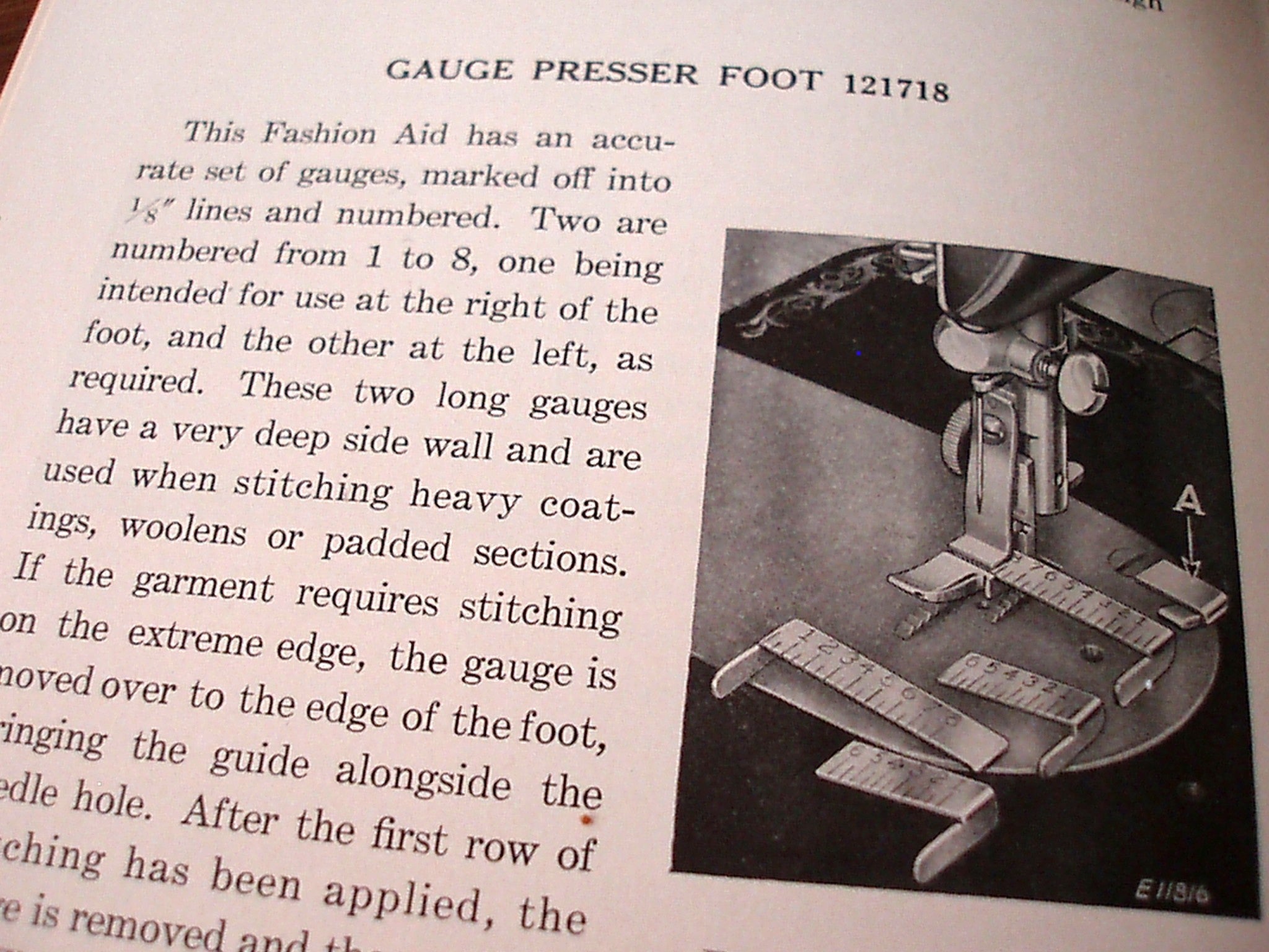 directions for using the Singer Gauge Presser Foot Attachment Set