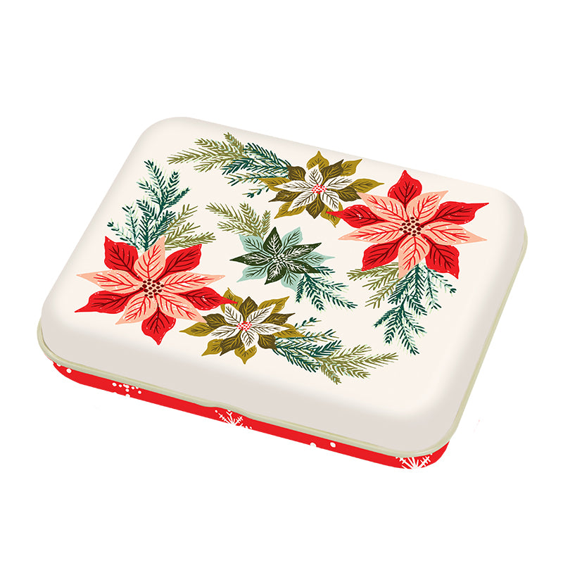 poinsettia tin