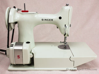 Load image into Gallery viewer, Singer Featherweight 221 Sewing Machine, WHITE EY848***ch