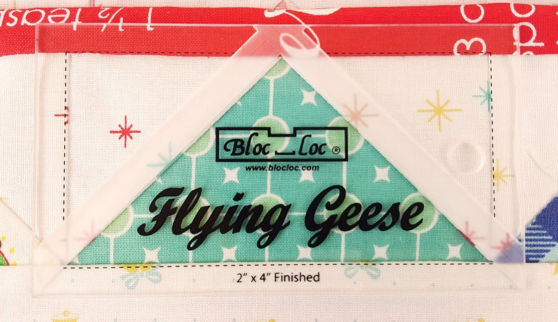 Flying Geese "BLOC LOC" Ruler with Squaring-Up Groove 2.5" x 4.5" (2" x 4" finished)