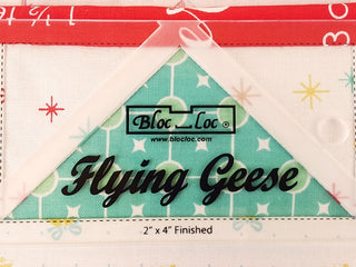 Load image into Gallery viewer, Flying Geese &quot;BLOC LOC&quot; Ruler with Squaring-Up Groove 2.5&quot; x 4.5&quot; (2&quot; x 4&quot; finished)