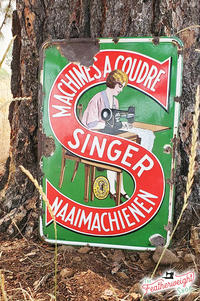 Sign The Singer Enamel Singer Sign, Antique Belgian 1930s (Vintage Original) – The ...