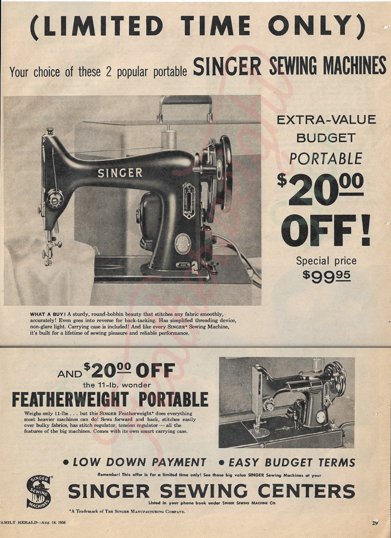 Singer Featherweight  Advertisment