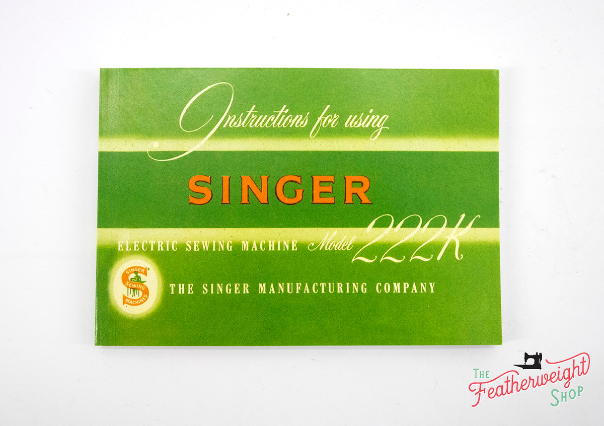 Front of Singer Featherweight Manual