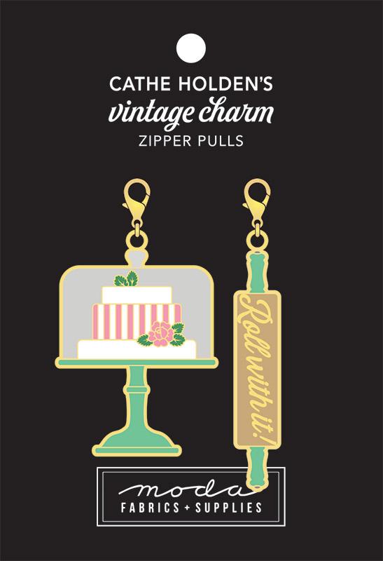 Enamel Charm Zipper Pull by Cathe Holden - ROLLING PIN & CAKE STAND
