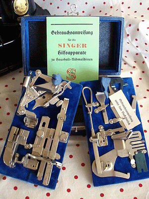 Attachments Set, Blue Velvet Singer Box (Vintage Original) – The Singer ...