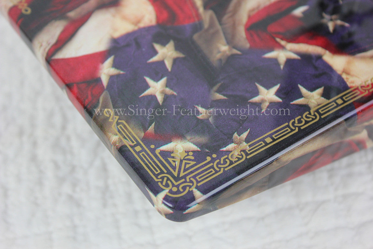 Singer Featherweight 221 Sewing Machine, PATRIOTIC One-Of-A-Kind Specialty - Painted