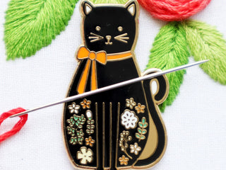 Load image into Gallery viewer, Needle Minder, BLACK CAT by Flamingo Toes