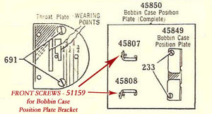 Position Plate Brackets and Screws, Singer (Vintage Original)