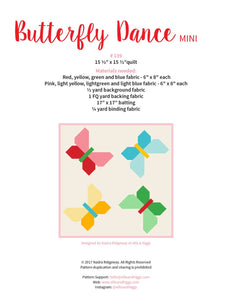 Pattern, Butterfly Dance MINI Quilt by Ellis & Higgs (digital download)