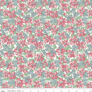Fabric, Easter Parade by Lindsay Wilkes  -  FLOWERS WHITE (by the yard)