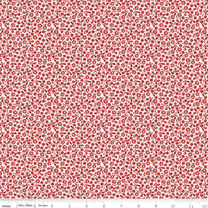 Fabric, Red Hot CALICO OFF WHITE (by the yard)