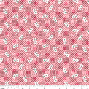 Fabric, Basin Feedsacks DAISY PINK by Stacy West (by the yard)