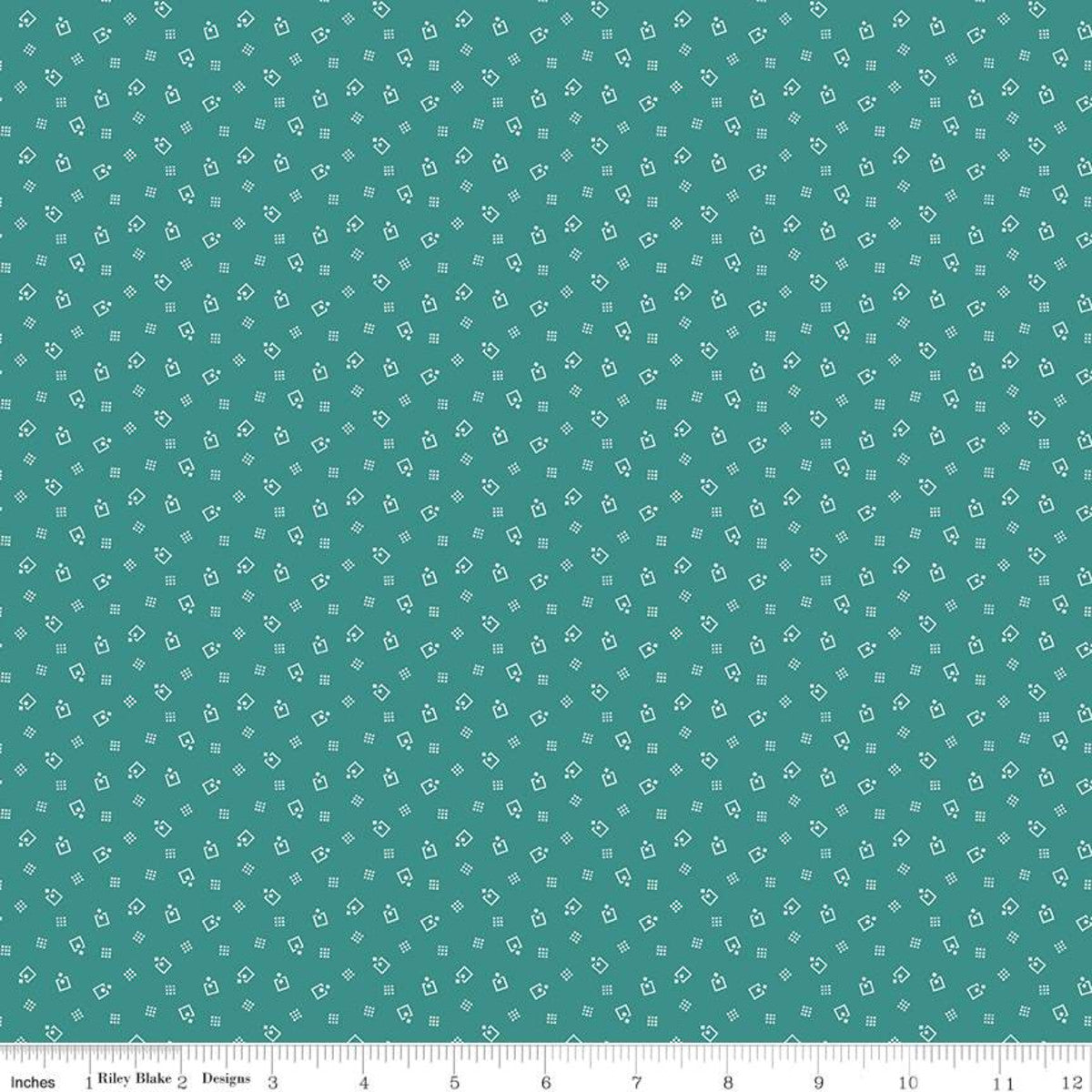 Fabric, Prairie by Lori Holt MERCANTILE TEAL (by the yard)