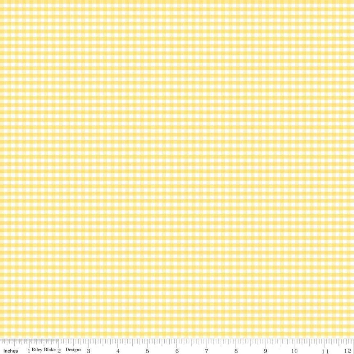 Fabric, 1/8" Small Gingham by Riley Blake Designs - YELLOW (by the yard)