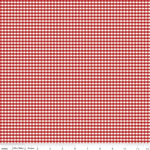 Fabric, 1/8" Small Gingham by Riley Blake Designs - RED (by the yard)