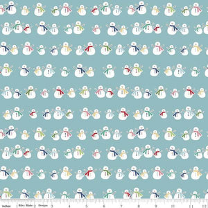 Fabric, COZY Christmas by Lori Holt of Bee in My Bonnet - Snowmen, Blue