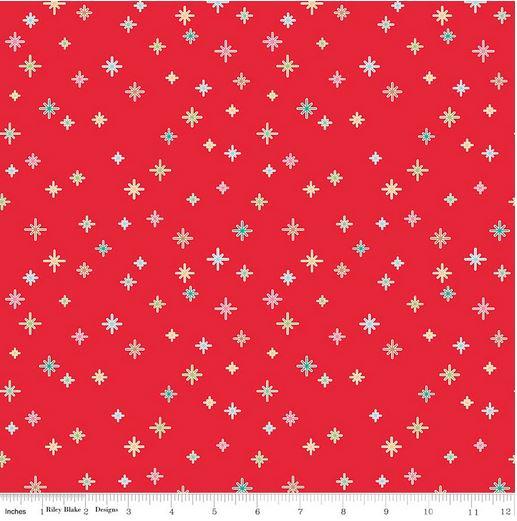 Fabric, COZY Christmas by Lori Holt of Bee in My Bonnet - Sparkle, Red