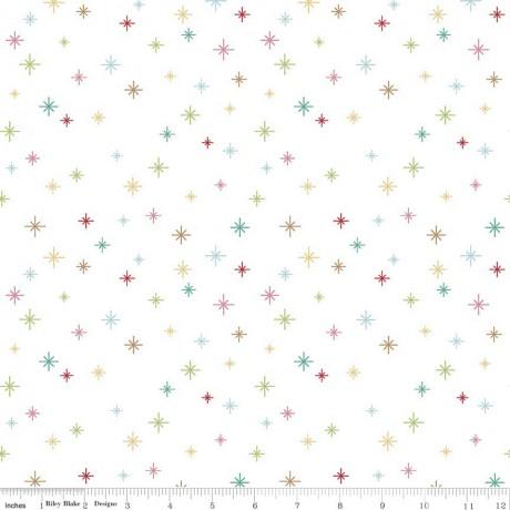 Fabric, COZY Christmas by Lori Holt of Bee in My Bonnet - Sparkle, White