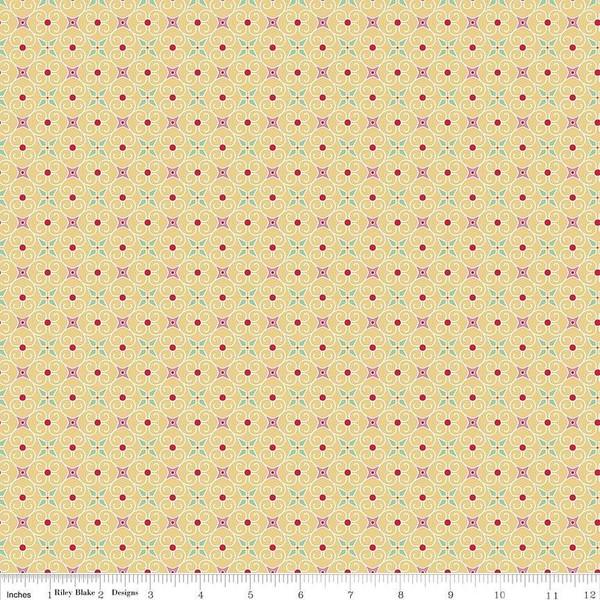 Fabric, COZY Christmas by Lori Holt of Bee in My Bonnet - Wrapping Paper, Yellow