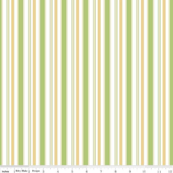 Fabric, COZY Christmas by Lori Holt of Bee in My Bonnet - Stripe, Green