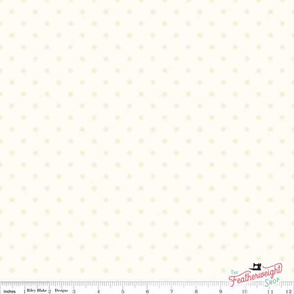 Fabric, Le Creme SWISS DOT CREAM BASIC by Riley Blake  (by the yard)