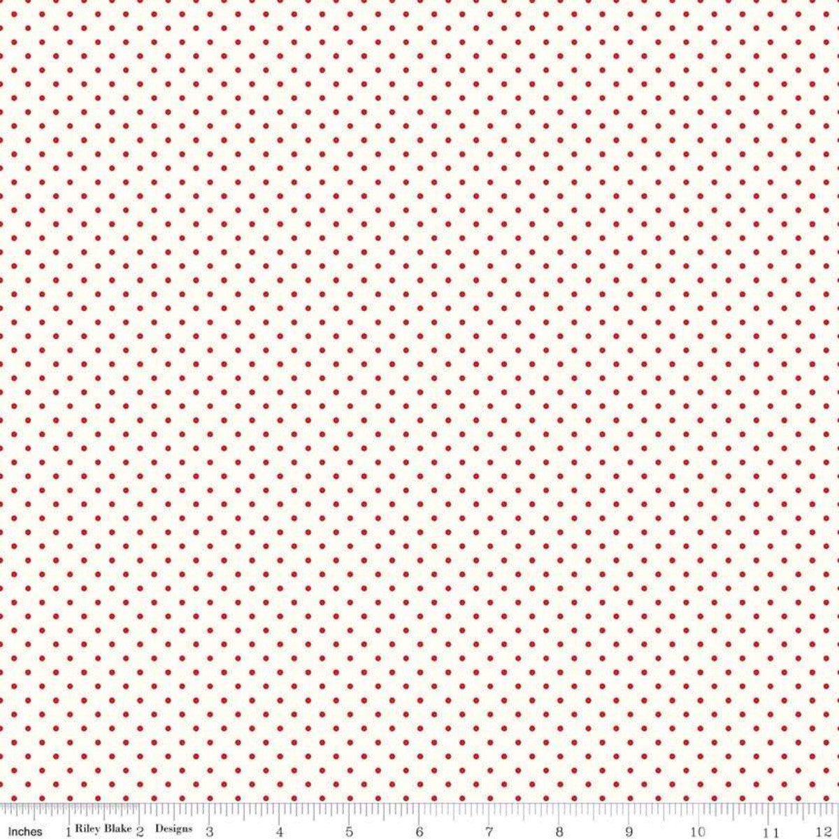 Fabric, Le Creme SWISS DOT RED BASIC by Riley Blake  (by the yard)