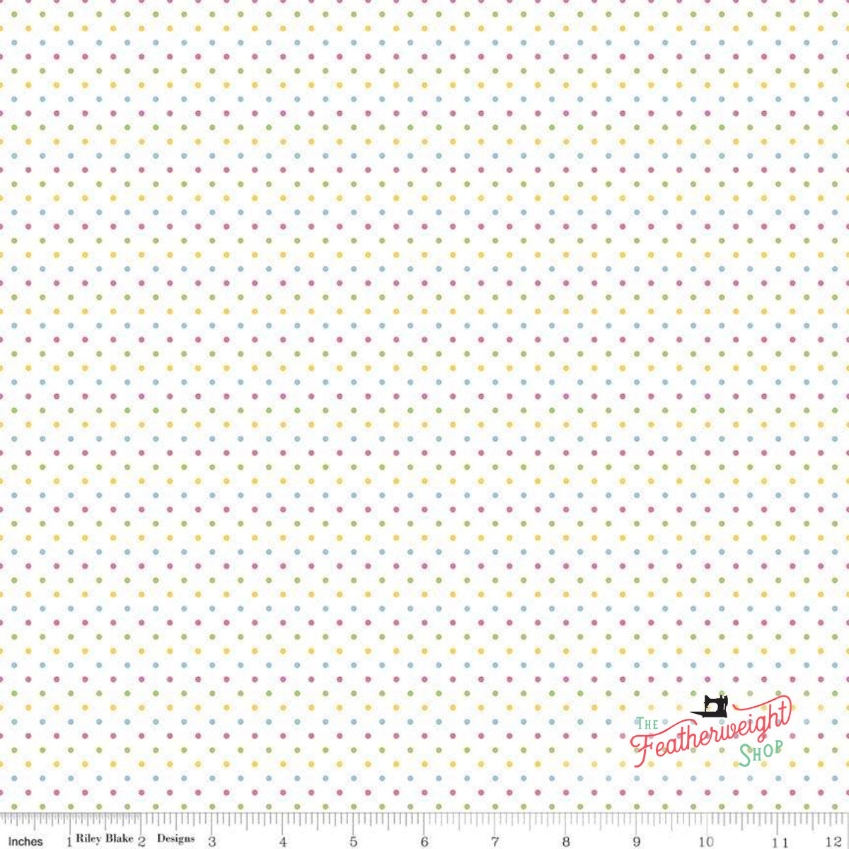 Fabric, SWISS DOT GIRL ON WHITE BASIC by Riley Blake  (by the yard)