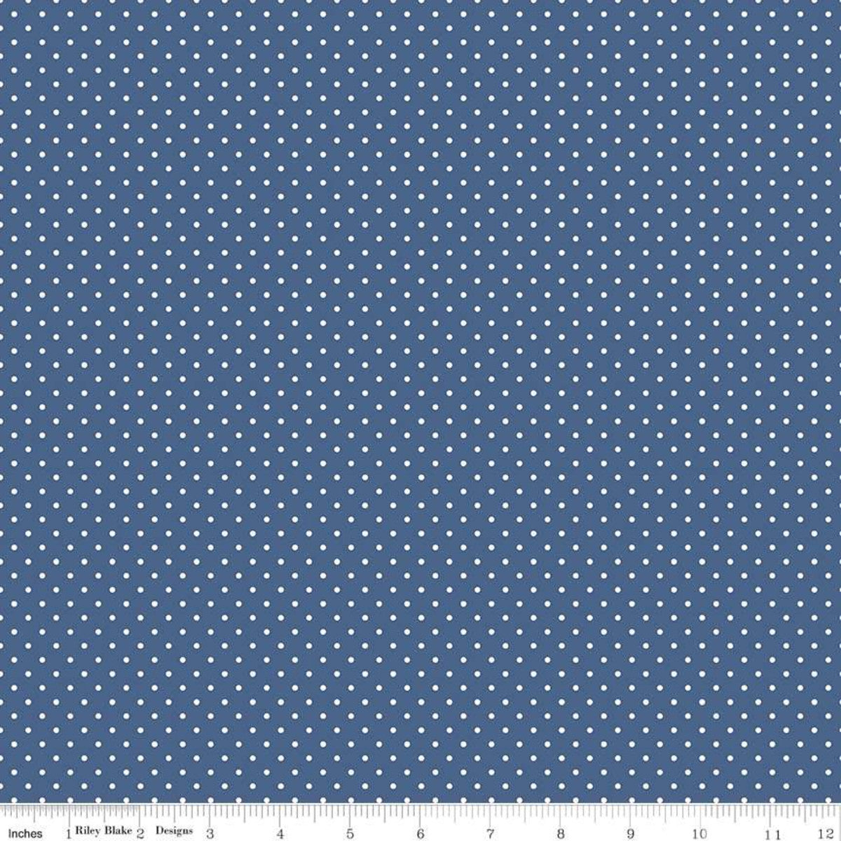 Riley Blake fabric Scoot by Deenarutter dots, circles blue by the yard C2722