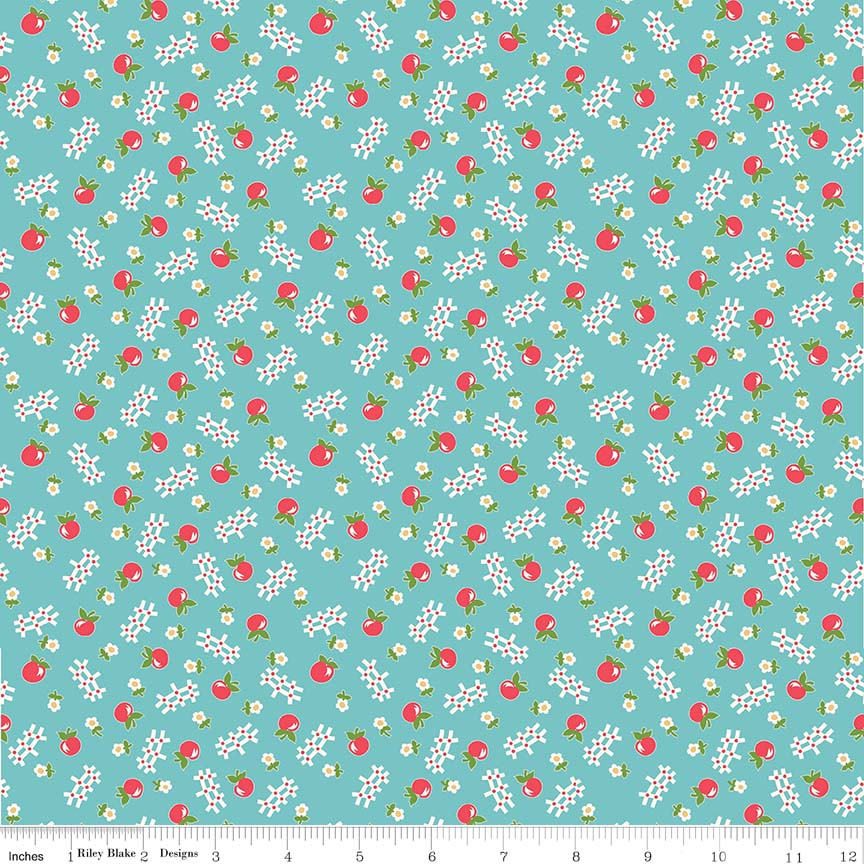 Fabric, Farm Girl Vintage by Lori Holt APPLE COTTAGE (by the yard)