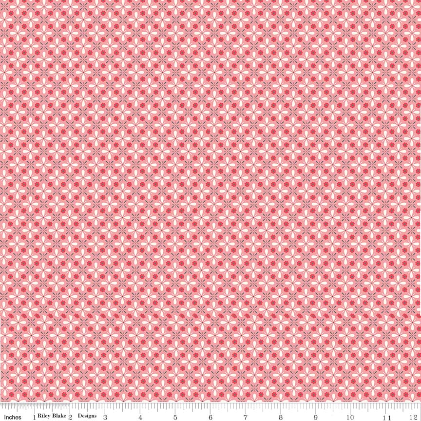 Fabric, Farm Girl Vintage by Lori Holt VINTAGE CORAL (by the yard)