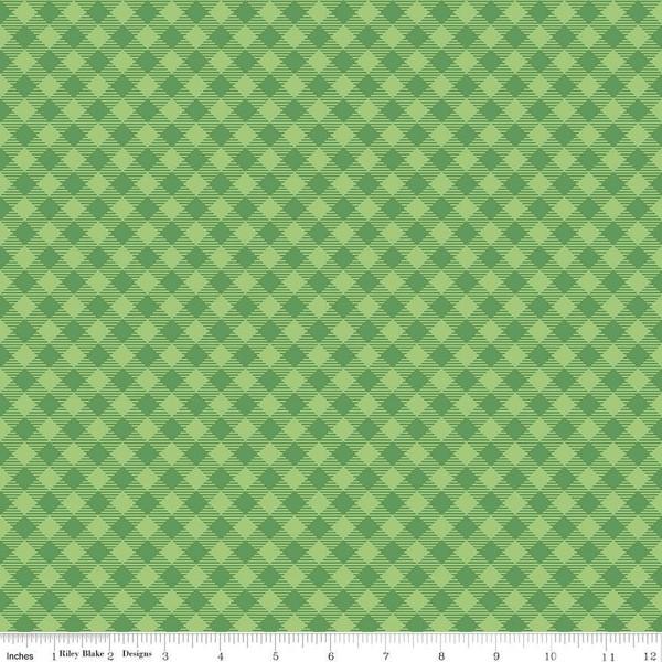 Fabric, COZY Christmas by Lori Holt of Bee in My Bonnet - Gingham, Green