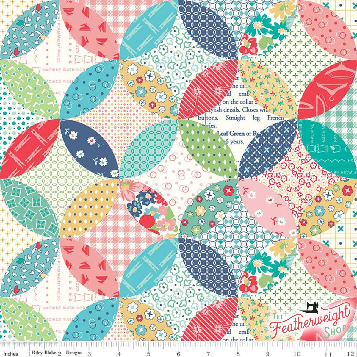 Fabric, Vintage Happy 2 by Lori Holt -  QUILTED MULTI (by the yard)