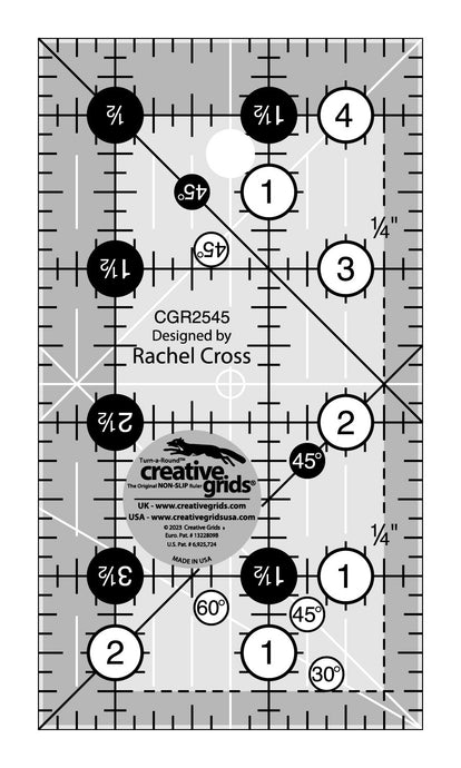 Cutting Ruler, CREATIVE GRIDS 2 1/2 x 12 1/2 (self-grips) – The Singer  Featherweight Shop