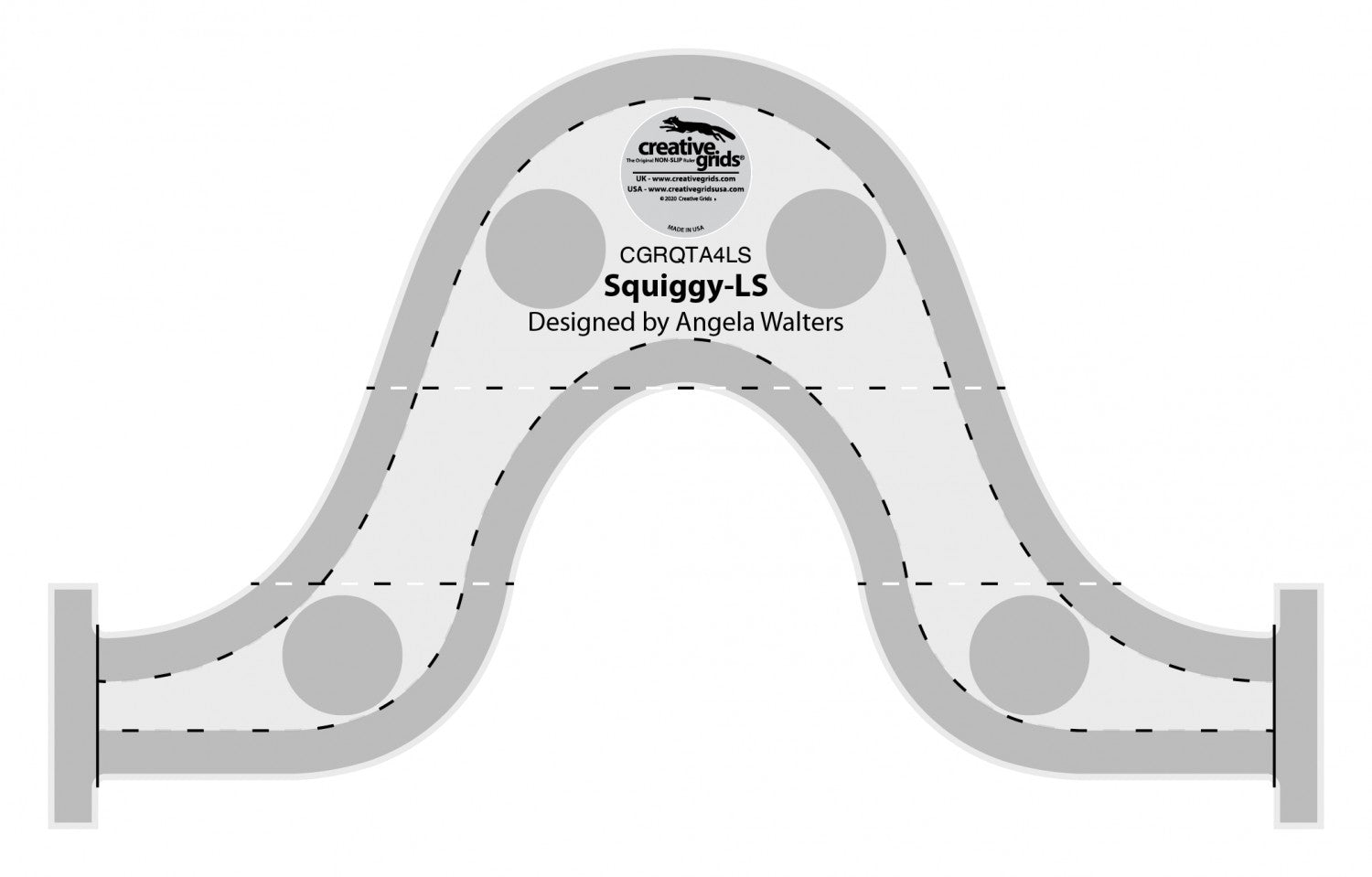 Quilting Ruler, Creative Grids SQUIGGY for Modern Low Shank Machines