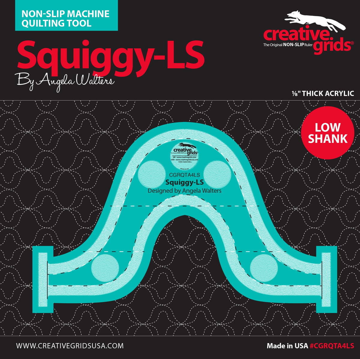 Quilting Ruler, Creative Grids SQUIGGY for Modern Low Shank Machines ...
