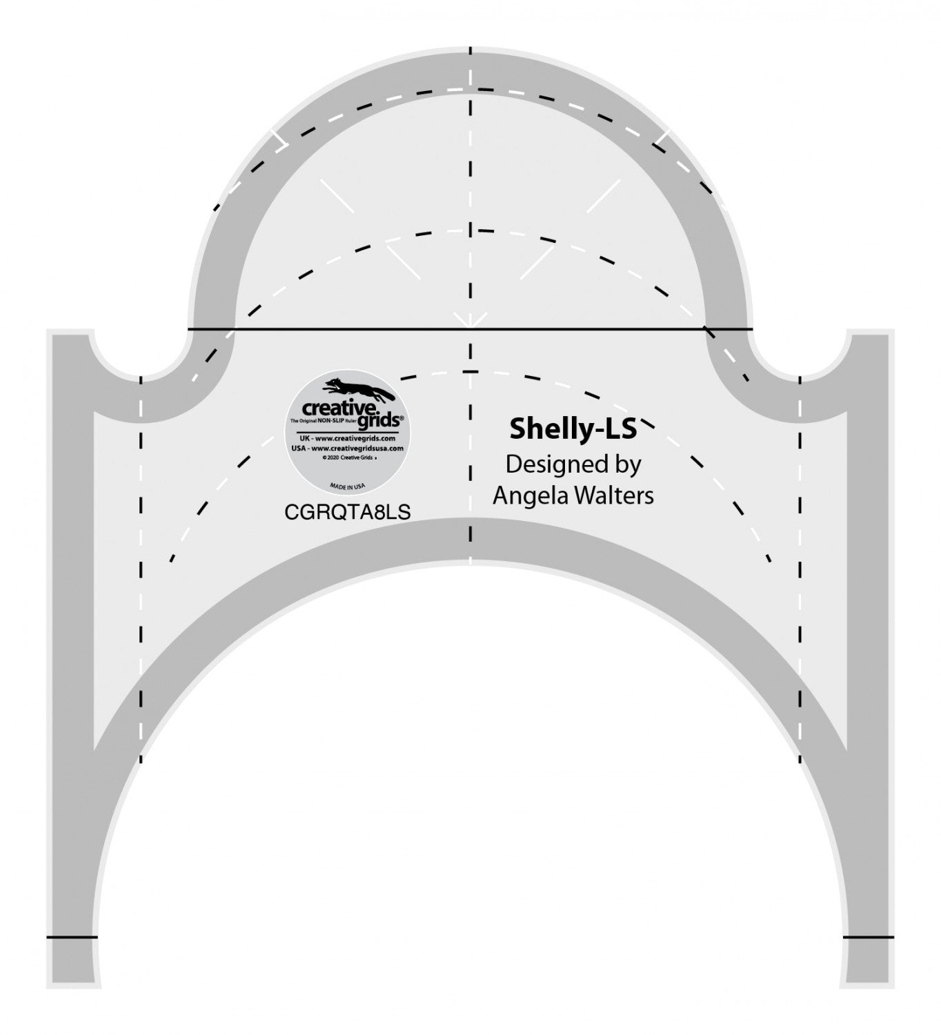 Quilting Ruler, Creative Grids SHELLY for Modern Low Shank Machines