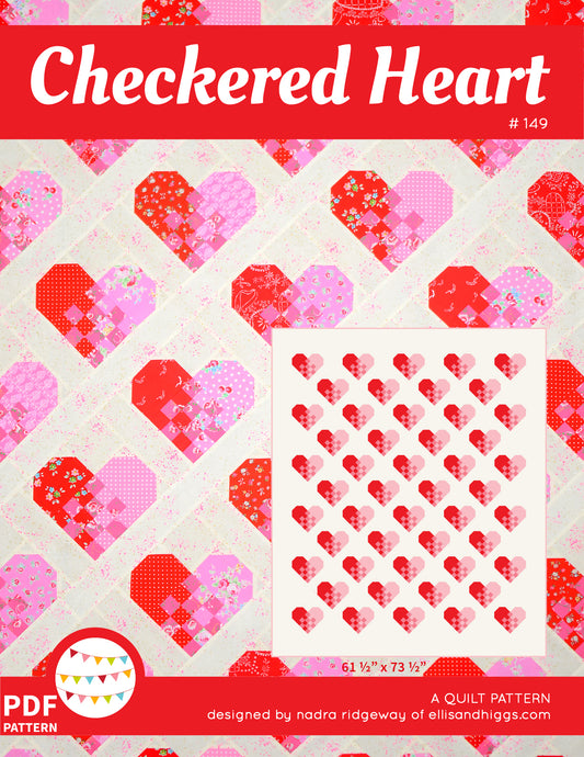 Pattern, Checkered Heart Quilt by Ellis & Higgs (digital download)