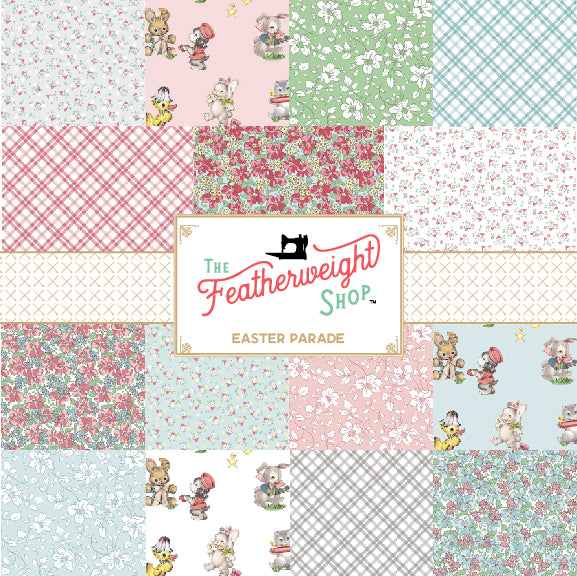 Fabric, Easter Parade by Lindsay Wilkes  -  Dogwood FLOWERS Peachy PINK (by the yard)