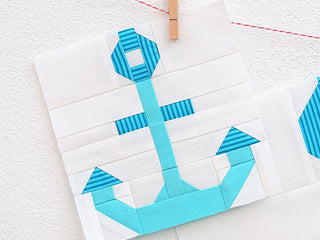Load image into Gallery viewer, Pattern, Nautical Anchor Quilt Block by Ellis &amp; Higgs (digital download)