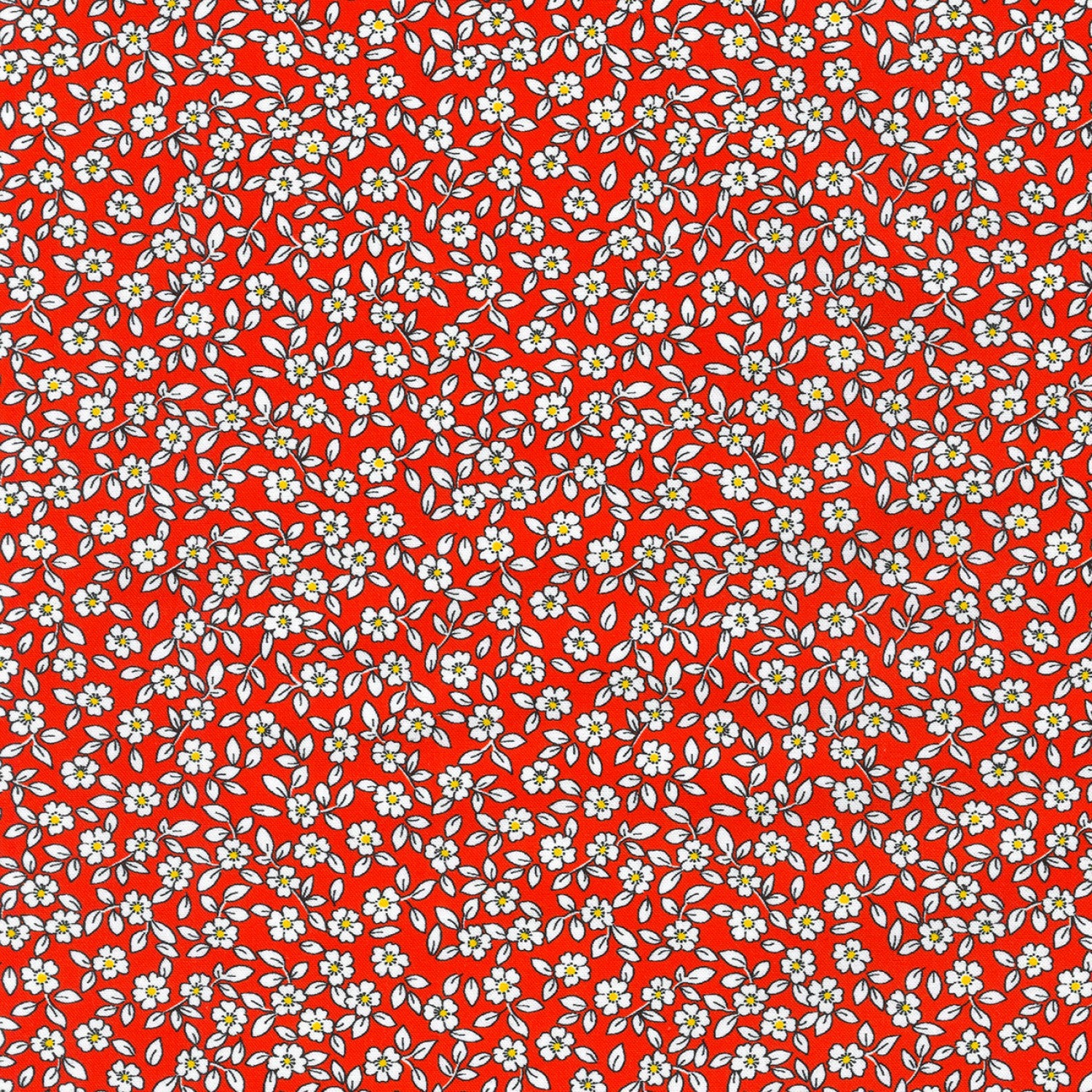 Fabric, 1930's Basics FLOWERS RED (by the yard)