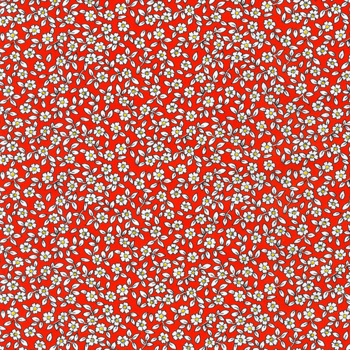 Fabric, 1930's Basics FLOWERS RED (by the yard)